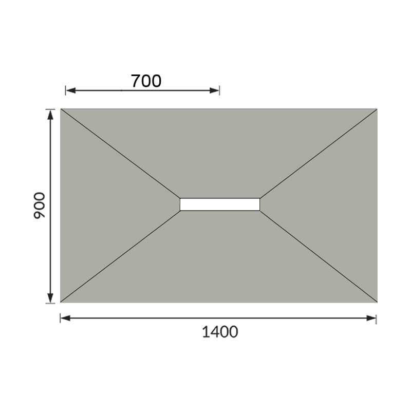 Hydraset Rectangular Trays with 300mm Centre Drain 1400 x 900mm