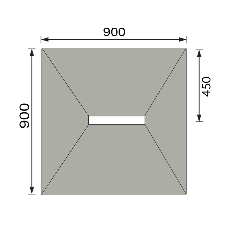 Hydraset Square Trays with 300mm Centre Drain 900 x 900mm
