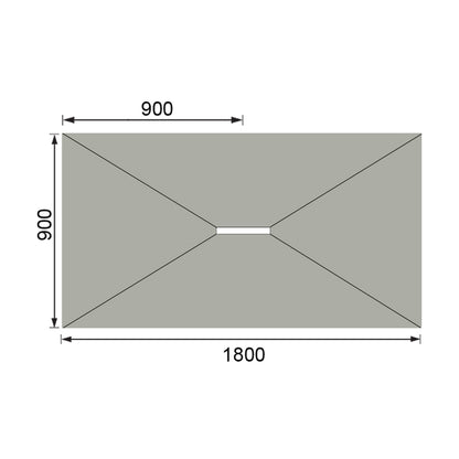 Hydraset Rectangular Trays with 300mm Centre Drain 1800 x 900mm