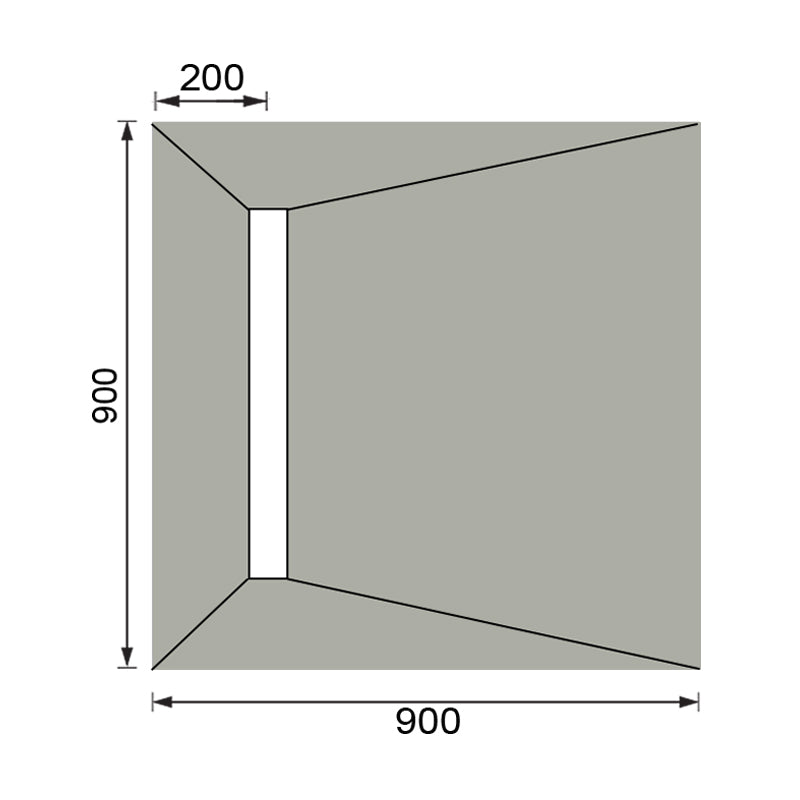 Hydraset Square Trays with 600mm End Drain 900 x 900mm