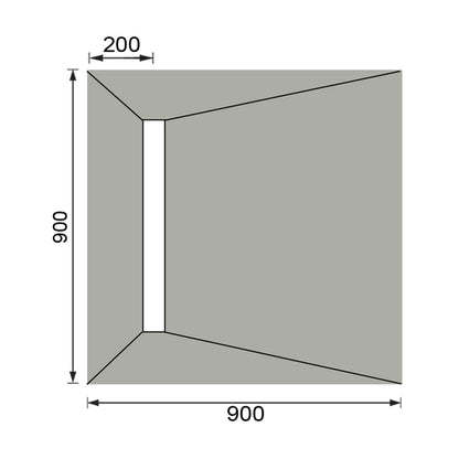 Hydraset Square Trays with 600mm End Drain 900 x 900mm