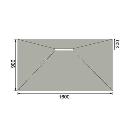 Hydraset Rectangular Trays with 300mm Side Drain 1600 x 900mm