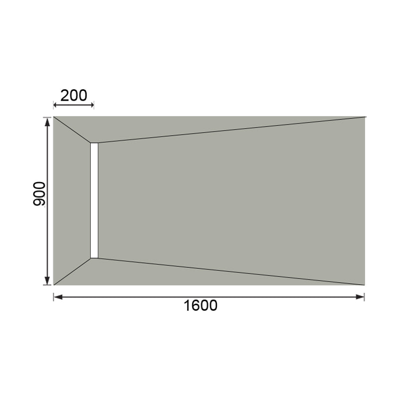 Hydraset Rectangular Tray with 600mm End Drain 1600 x 900mm