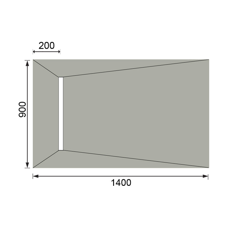 Hydraset Rectangular Tray with 600mm End Drain 1400 x 900mm