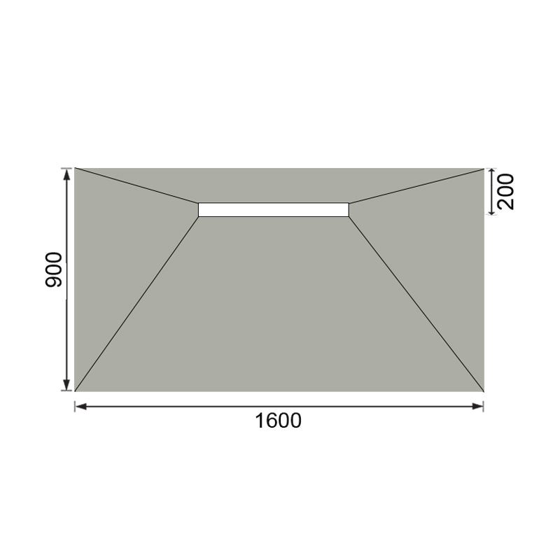 Hydraset Rectangular Tray with 600mm Side Drain 1600 x 900mm