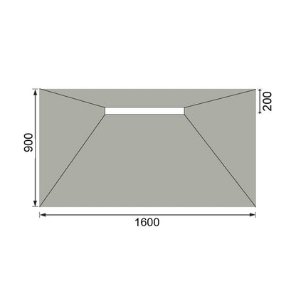 Hydraset Rectangular Tray with 600mm Side Drain 1600 x 900mm