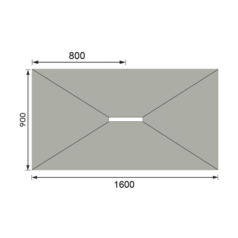 Hydraset Rectangular Trays with 300mm Centre Drain 1600 x 900mm