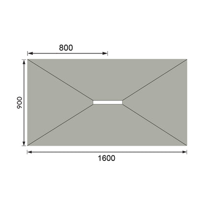 Hydraset Rectangular Trays with 300mm Centre Drain 1600 x 900mm