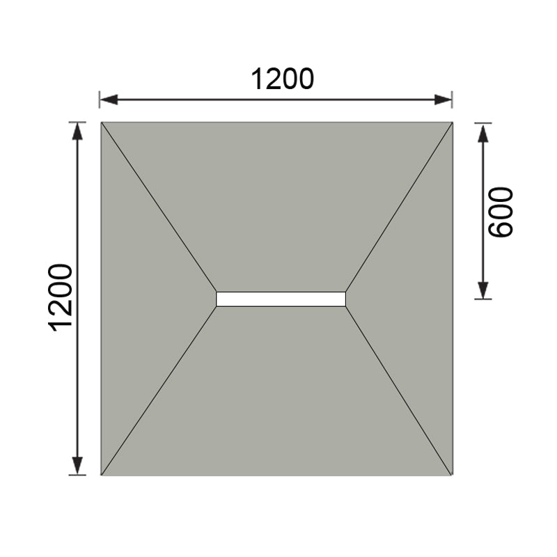 Hydraset Square Trays with 300mm Centre Drain  1200 x 1200mm