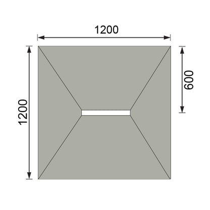 Hydraset Square Trays with 300mm Centre Drain  1200 x 1200mm
