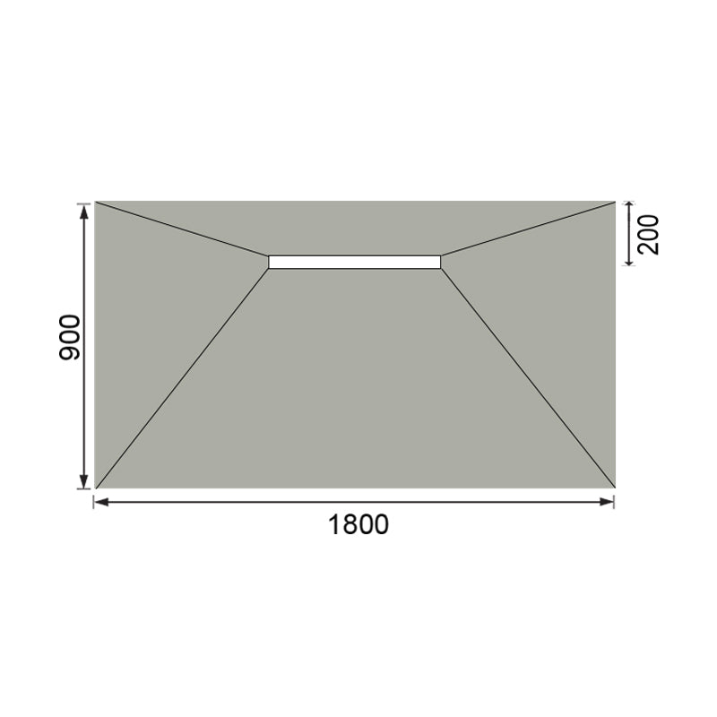 Hydraset Rectangular Tray with 600mm Side Drain 1800 x 900mm