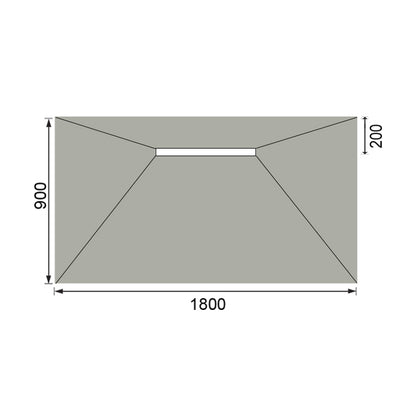Hydraset Rectangular Tray with 600mm Side Drain 1800 x 900mm