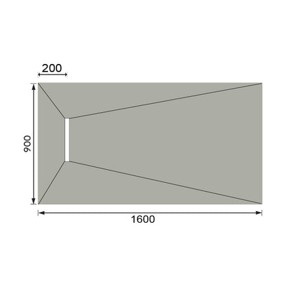 Hydraset Rectangular Tray with 300mm End Drain  1600 x 900mm