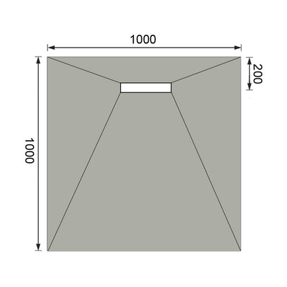 Hydraset Square Trays with 300mm End Drain 1000 x 1000mm