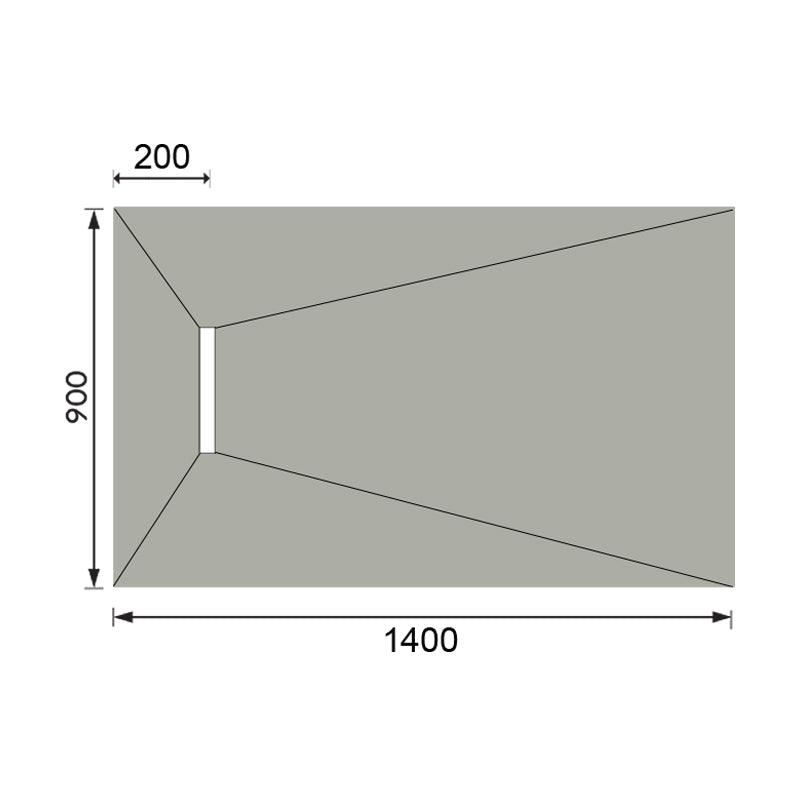 Hydraset Rectangular Tray with 300mm End Drain  1400 x 900mm