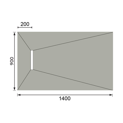 Hydraset Rectangular Tray with 300mm End Drain  1400 x 900mm