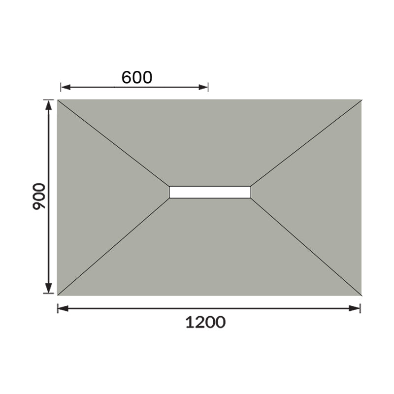 Hydraset Rectangular Tray with 300mm Centre Drain 1200 x 900mm