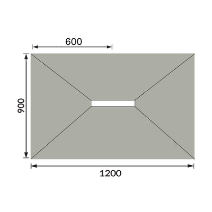 Hydraset Rectangular Tray with 300mm Centre Drain 1200 x 900mm