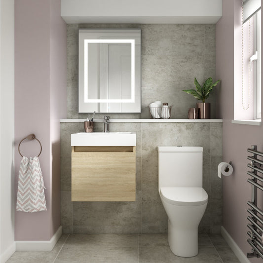 Fairford Malmo 500mm Natural Oak Wall Hung Vanity Unit