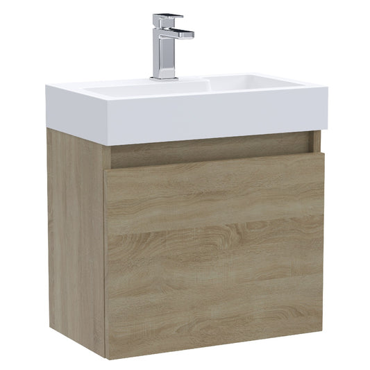Fairford Malmo 500mm Slimline Natural Oak Wall Hung Vanity Unit