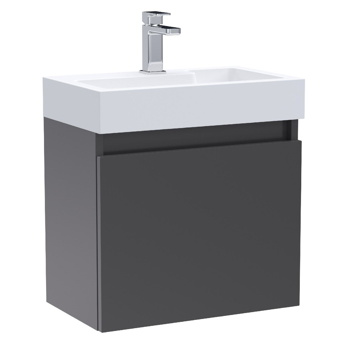 Fairford Malmo 500mm Slimline Gloss Grey Wall Hung Vanity Unit