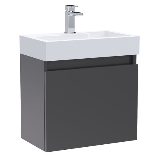 Fairford Malmo 500mm Slimline Gloss Grey Wall Hung Vanity Unit