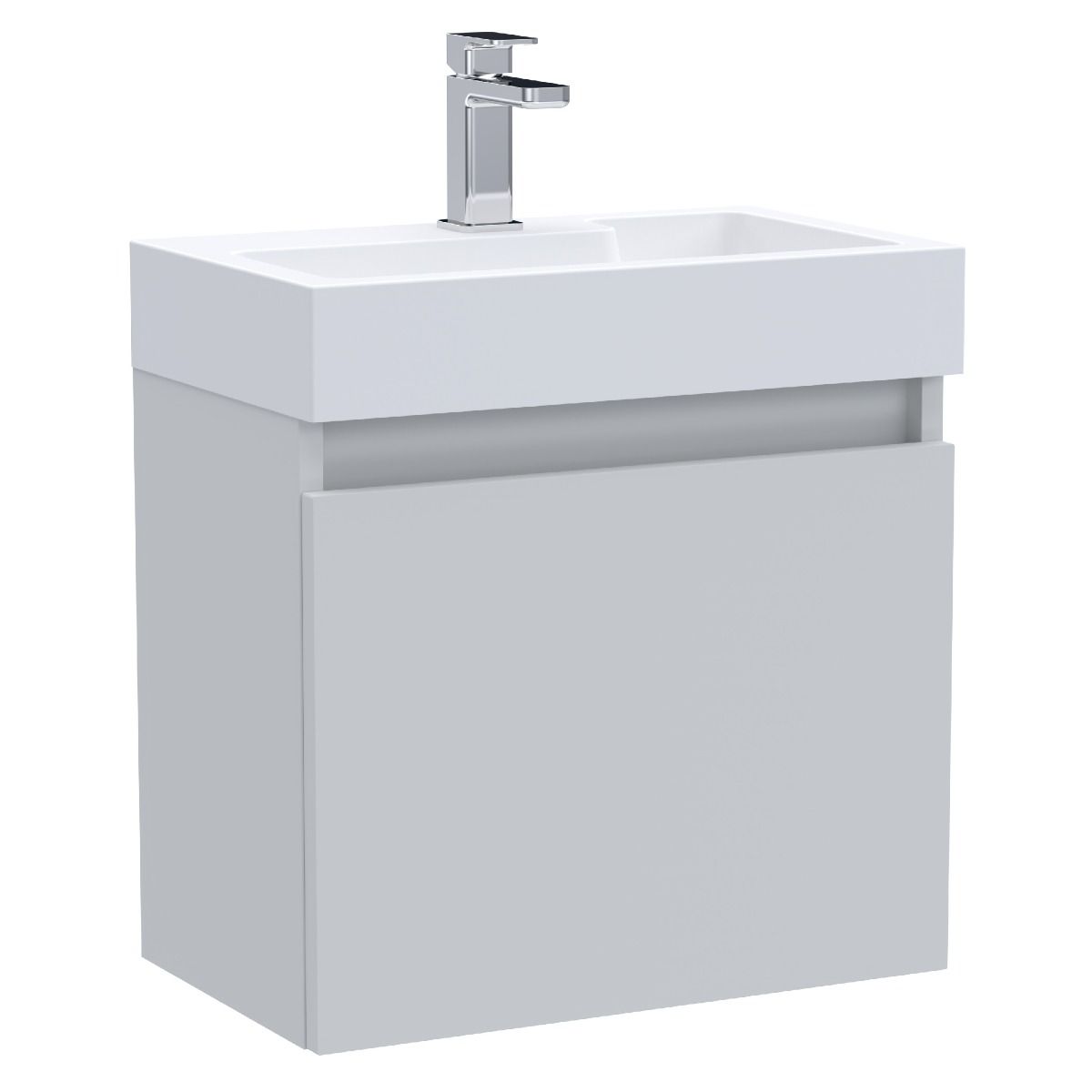 Fairford Malmo 500mm Slimline Light Gloss Grey Wall Hung Vanity Unit