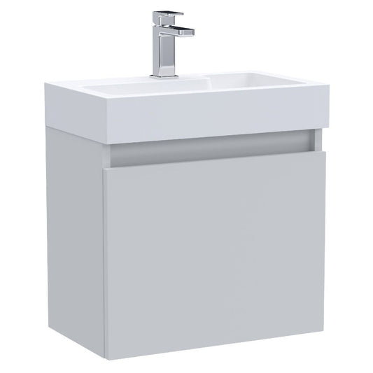 Fairford Malmo 500mm Slimline Light Gloss Grey Wall Hung Vanity Unit
