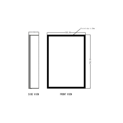 Fairford Mia Single Door Mirror Cabinet - 500mm X 700mm