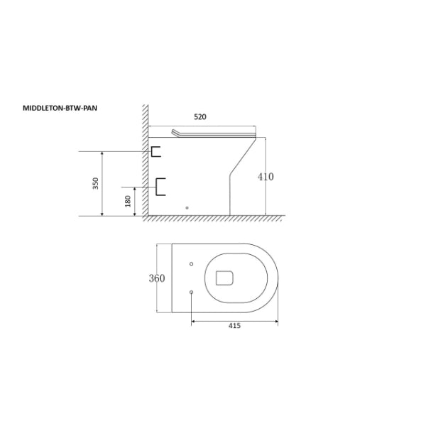 Fairford Paxton Rimless Back To Wall Toilet with Slim Soft Close Seat