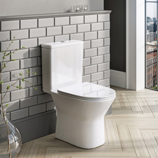 Fairford Paxton Rimless Open Back Close Coupled Toilet with Slim Soft Close Seat