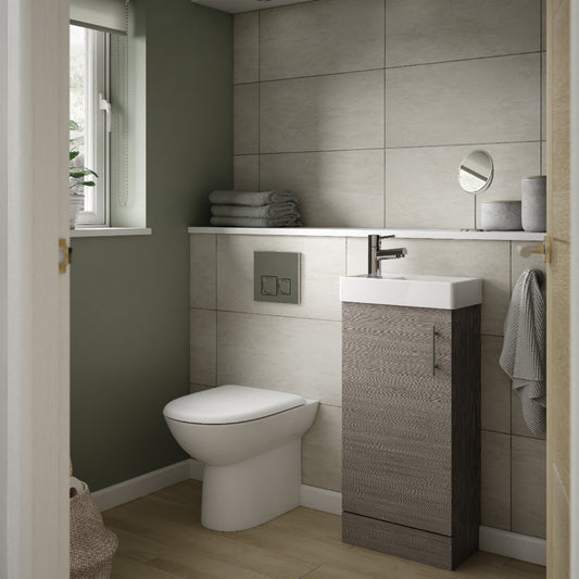 Fairford Minimalist 400mm Grey Avola Floor Standing Vanity Unit