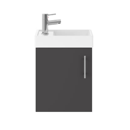 Fairford Minimalist 400mm Gloss Grey Wall Hung Vanity Unit