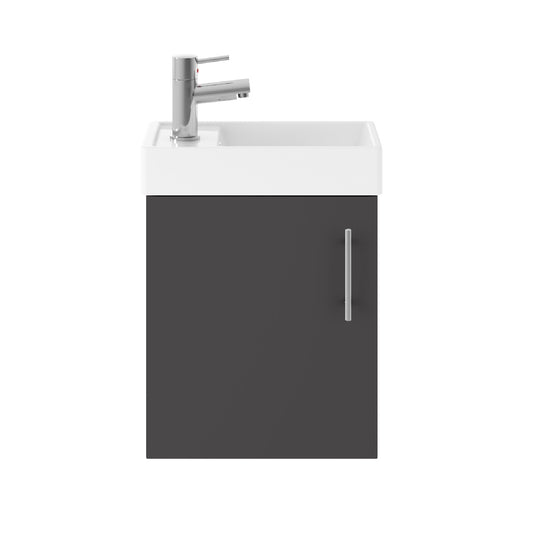 Fairford Minimalist 400mm Gloss Grey Wall Hung Vanity Unit