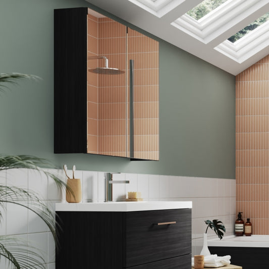 Fairford Aspri 2 600mm Charcoal Black Mirror Unit