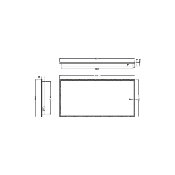 Fairford Mosca Led Mirror With Demister Pad And Shaver Socket - 1200mm X600mm