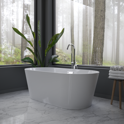 Rivato Modena 1700 x 800 x 580mm Gloss White Freestanding Shower Bath