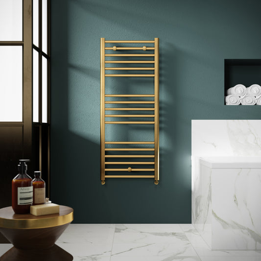 Fairford Brushed Brass 1200 x 500mm Towel Rail