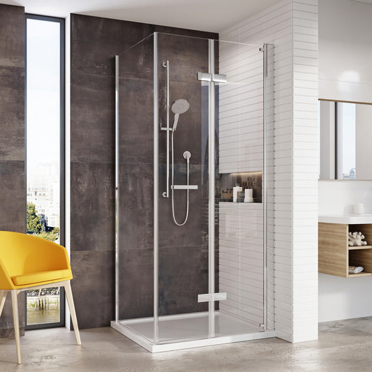 Fairford Pro 8 900 x 1000mm Frameless 8mm Bi-Fold Door Rectangular Shower Enclosure