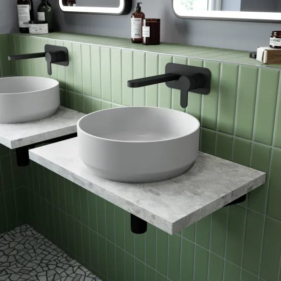 Fairford Round Matt White Vessel 350 x 350 x 120mm 0TH