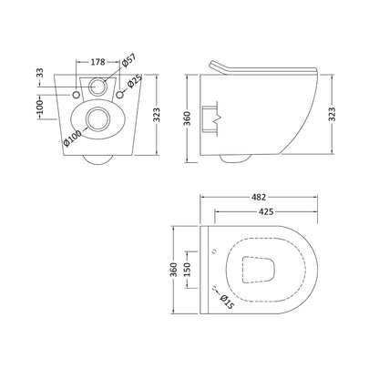 Fairford Sierra Pure Wall Hung Toilet with Soft Close Seat
