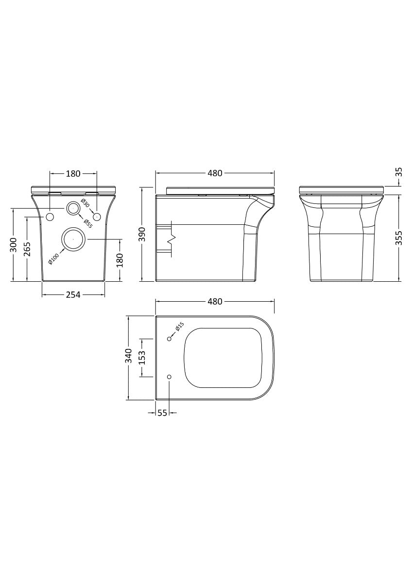 Fairford Grove Pure Wall Hung Toilet with Soft Close Seat