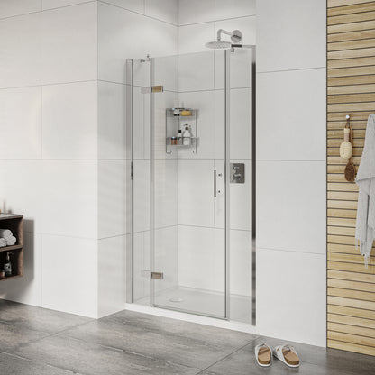 Fairford Pro 8 1400mm Frameless 8mm Hinged Shower Door with 2 Inline Panels