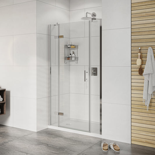 Fairford Pro 8 1600 x 800mm Frameless 8mm Hinged Door Enclosure with 2 Inline Panels