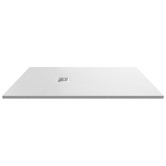 Fairford Rectangular White Slate Shower Tray, Center Waste-1700mm x 800mm