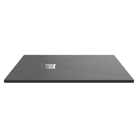 Fairford Rectangular Grey Slate Shower Tray, Center Waste-1400mm x 800mm