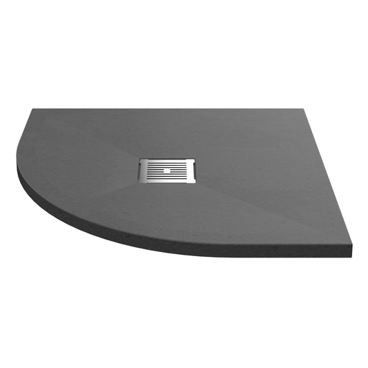 Fairford Quadrant Grey Slate Shower Tray, Center Waste-800mm x 800mm