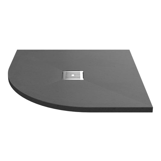 Fairford Quadrant Grey Slate Shower Tray, Center Waste-900mm x 900mm