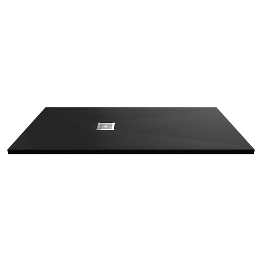 Fairford Rectangular Black Slate Shower Tray, Center Waste-1600mm x 800mm