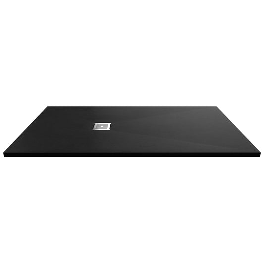 Fairford Rectangular Black Slate Shower Tray, Center Waste-1700mm x 900mm